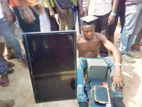 End Of The Road!! Barber Publicly Disgraced After Breaking Into A House To Steal Valuables. [Photo]